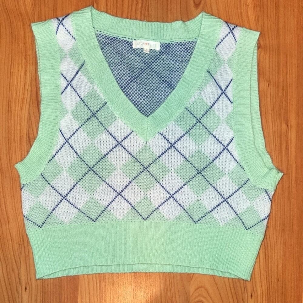 Ultra Flirt Green Y2K Vest XL EUC